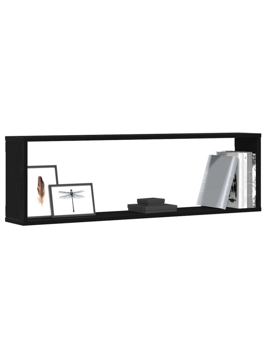 Wall cube hyllyt 4 kpl musta tammi 100x15x30 cm tekninen puu