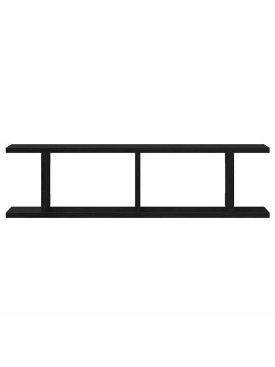 Seinähyllyt 2 kpl musta tammi 75x18x20 cm tekninen puu