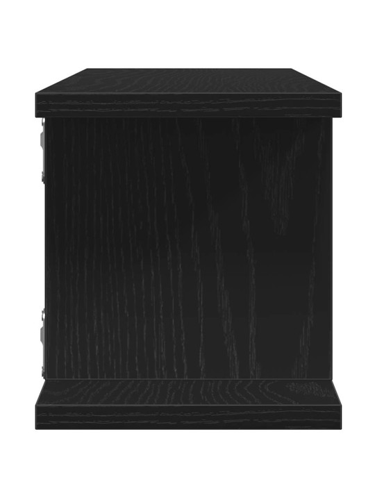 Seinähyllyt 2 kpl musta tammi 75x18x20 cm tekninen puu