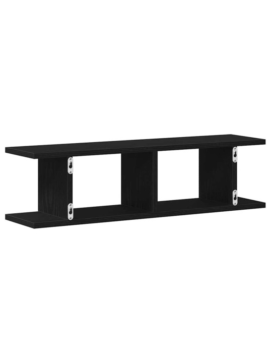 Seinähyllyt 2 kpl musta tammi 75x18x20 cm tekninen puu