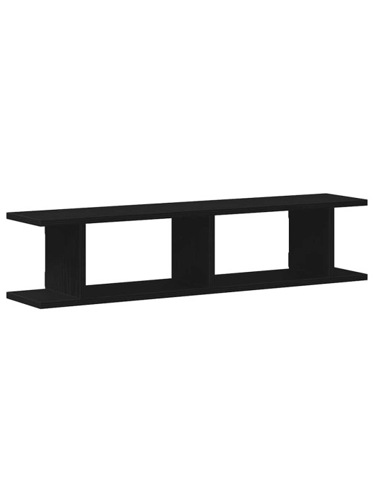 Seinähyllyt 2 kpl musta tammi 90x18x20 cm tekninen puu
