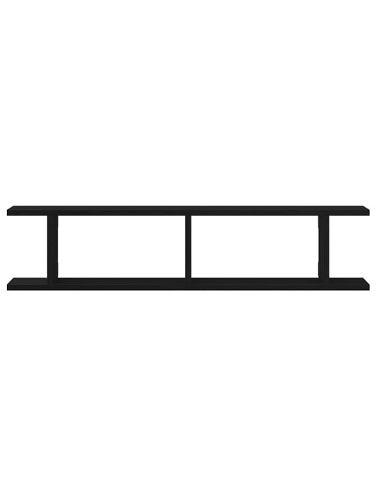 Seinähyllyt 2 kpl musta tammi 90x18x20 cm tekninen puu