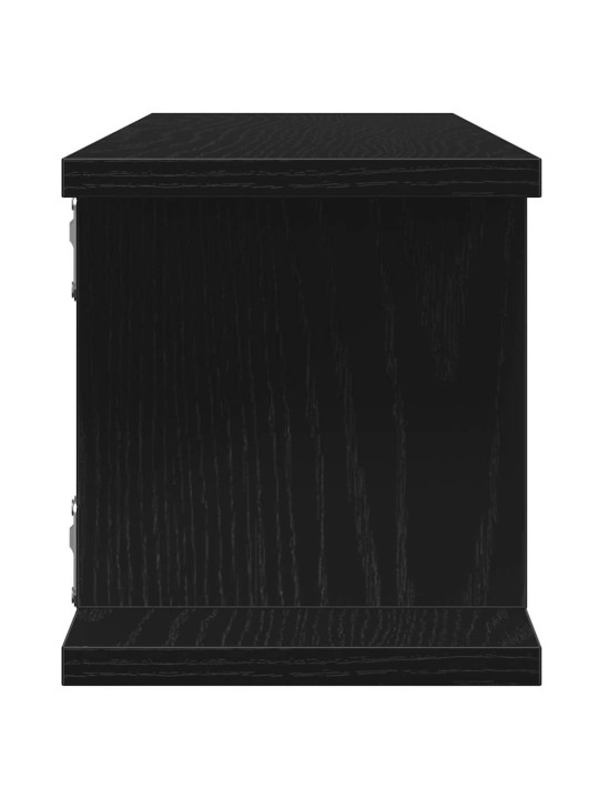 Seinähyllyt 2 kpl musta tammi 90x18x20 cm tekninen puu