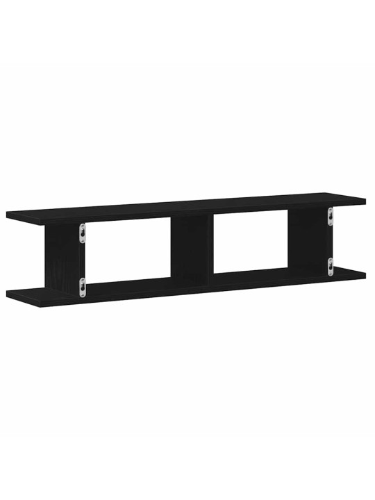 Seinähyllyt 2 kpl musta tammi 90x18x20 cm tekninen puu