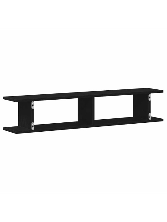 Seinähyllyt 2 kpl musta tammi 105x18x20 cm tekninen puu