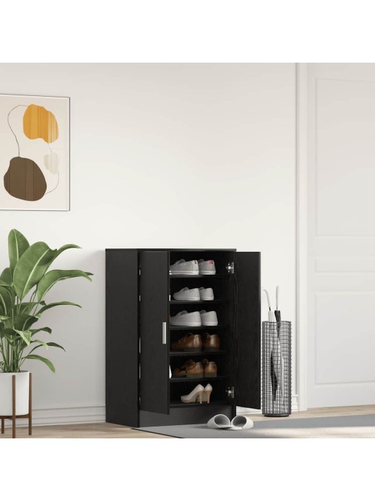 Kenkäkaappi musta tammi 60x35x92 cm tekninen puu