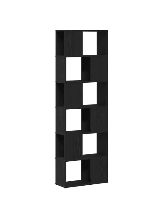 Kirjahylly/tilanjakaja musta tammi 60x24x186 cm
