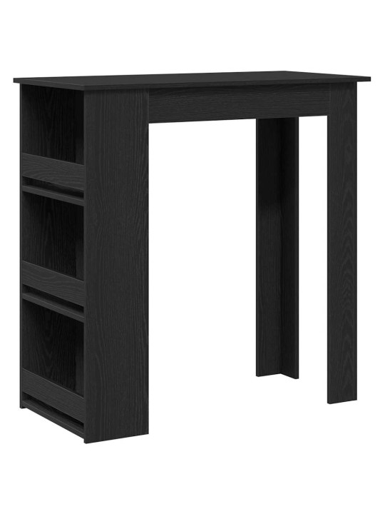 Baaripöytä säilytystelineellä musta tammi 102x50x103,5 cm