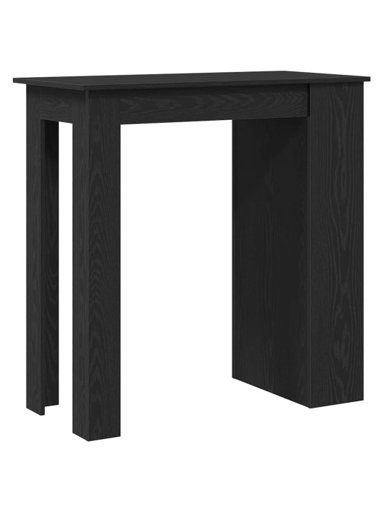 Baaripöytä säilytystelineellä musta tammi 102x50x103,5 cm