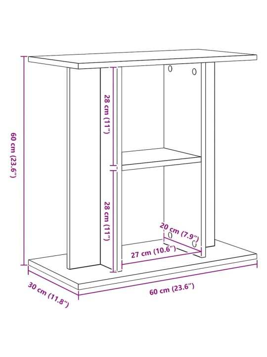 Akvaarioteline musta tammi 60x30x60 cm tekninen puu