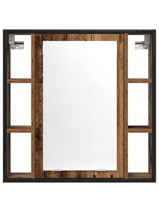 Kylpyhuoneen peilikaappi vanha puu 60x16x60 cm tekninen puu