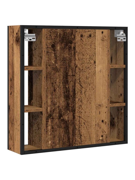 Kylpyhuoneen peilikaappi vanha puu 60x16x60 cm tekninen puu