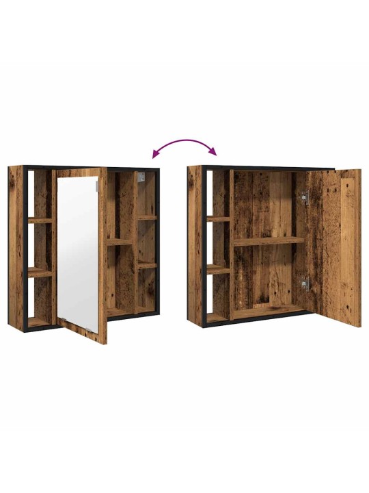 Kylpyhuoneen peilikaappi vanha puu 60x16x60 cm tekninen puu