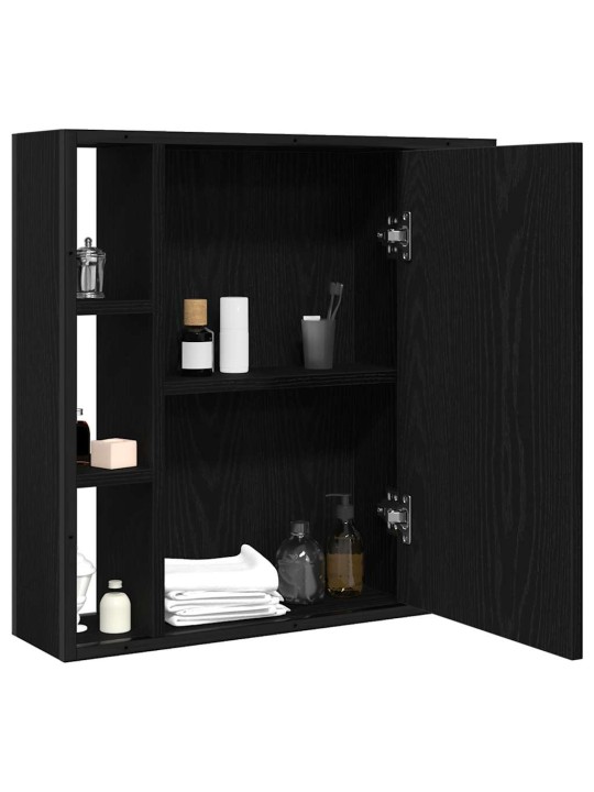 Kylpyhuoneen peilikaappi musta tammi 60x16x60 cm tekninen puu