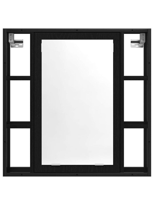 Kylpyhuoneen peilikaappi musta tammi 60x16x60 cm tekninen puu