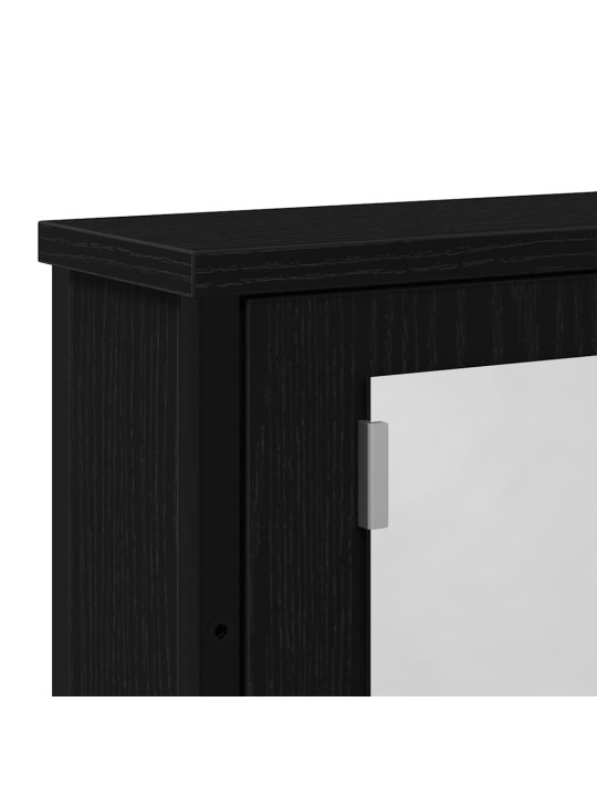 Kylpyhuoneen peilikaappi musta tammi 42x12x60 cm tekninen puu