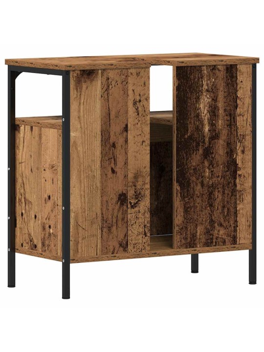 Kylpyhuoneen pesuallaskaappi vanha puu 60x30x60 cm tekninen puu