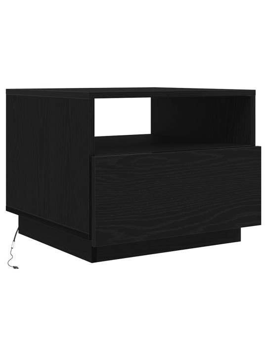 Sohvapöytä led-valoilla musta tammi 50x49x40 cm