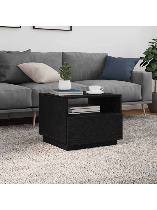 Sohvapöytä led-valoilla musta tammi 50x49x40 cm