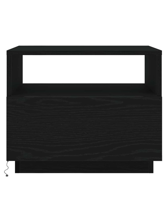 Sohvapöytä led-valoilla musta tammi 50x49x40 cm