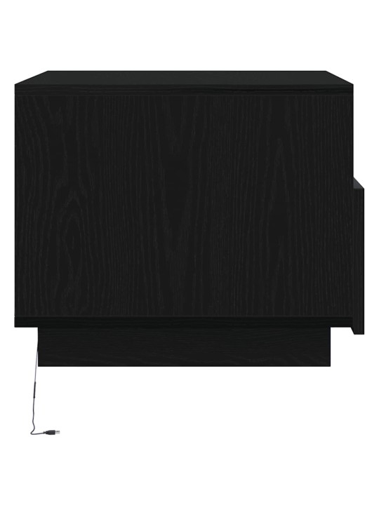 Sohvapöytä led-valoilla musta tammi 50x49x40 cm