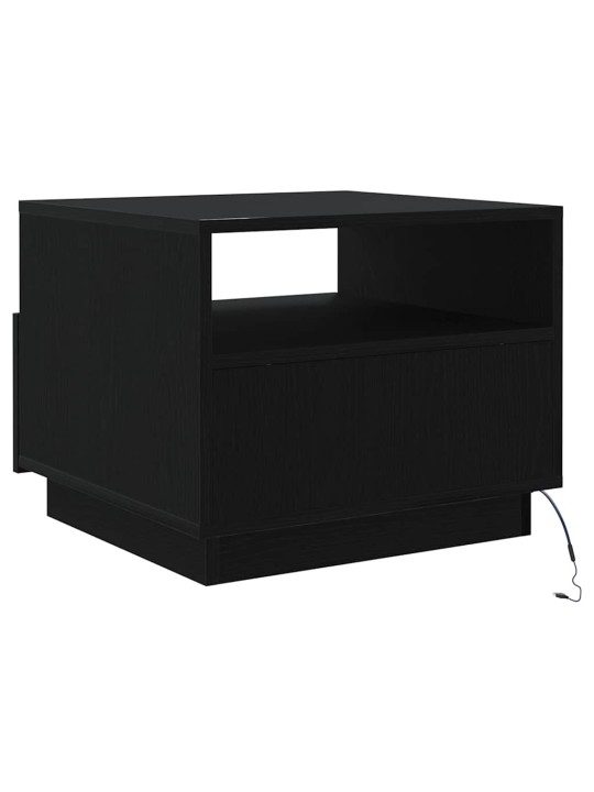 Sohvapöytä led-valoilla musta tammi 50x49x40 cm
