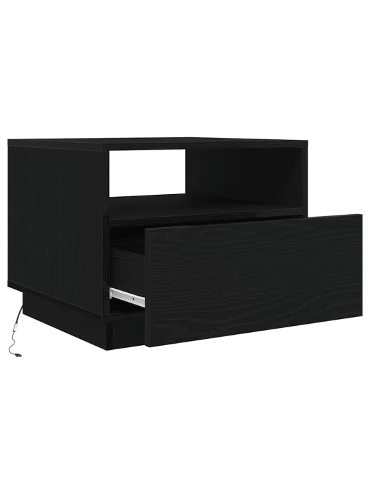 Sohvapöytä led-valoilla musta tammi 50x49x40 cm