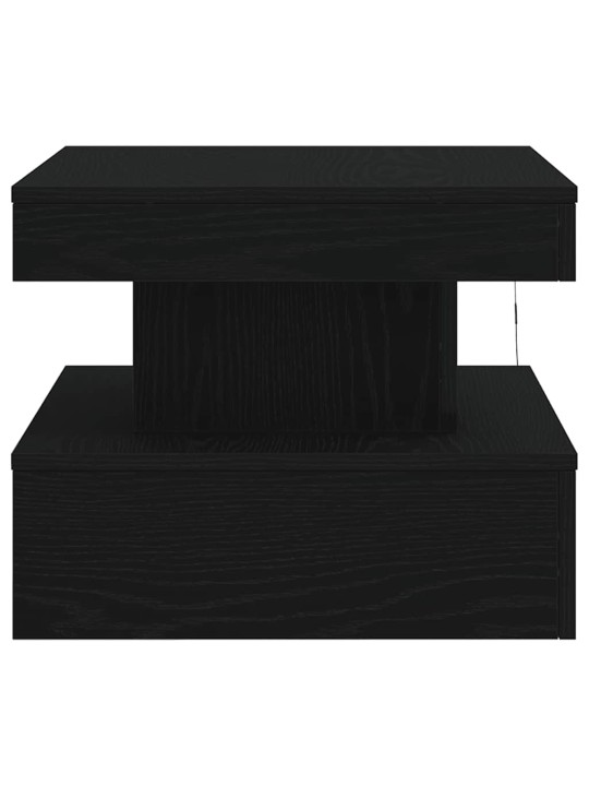 Sohvapöytä led-valoilla musta tammi 50x50x40 cm
