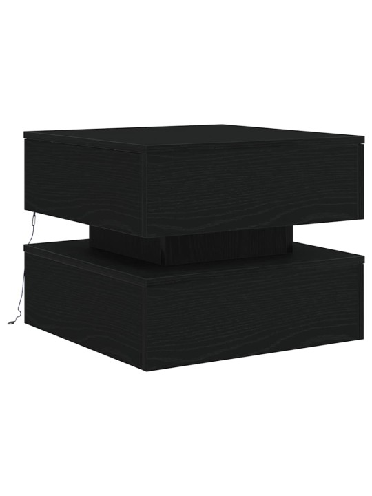 Sohvapöytä led-valoilla musta tammi 50x50x40 cm