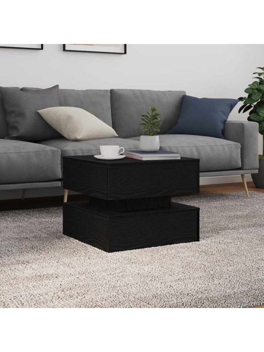 Sohvapöytä led-valoilla musta tammi 50x50x40 cm