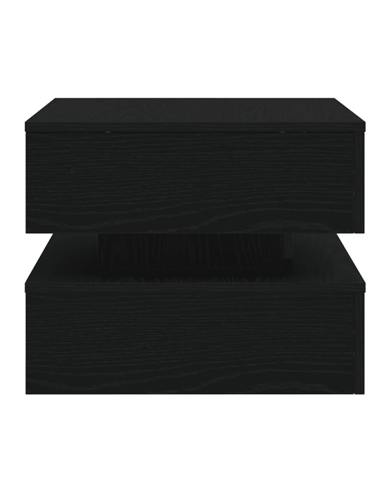Sohvapöytä led-valoilla musta tammi 50x50x40 cm