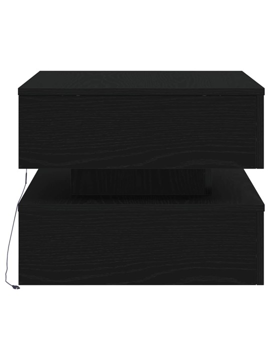 Sohvapöytä led-valoilla musta tammi 50x50x40 cm