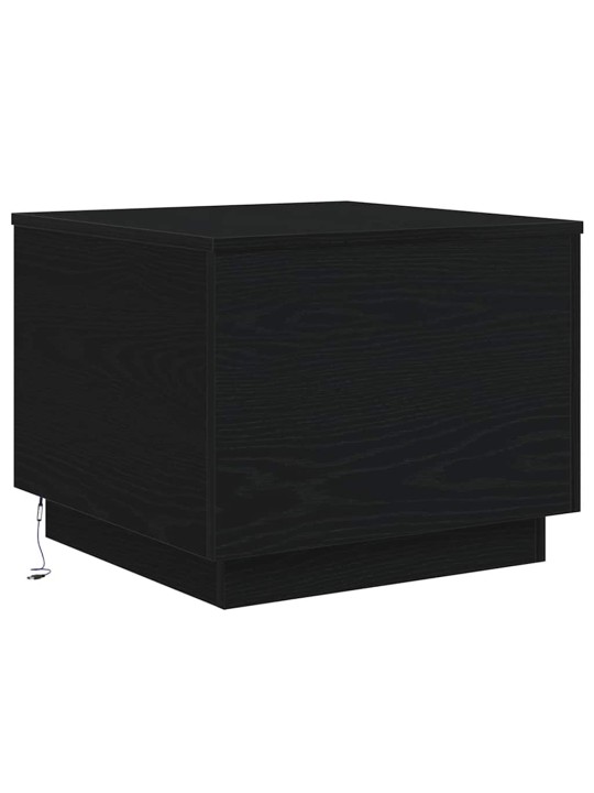 Sohvapöytä led-valoilla musta tammi 50x50x40 cm