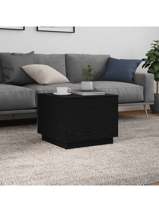 Sohvapöytä led-valoilla musta tammi 50x50x40 cm
