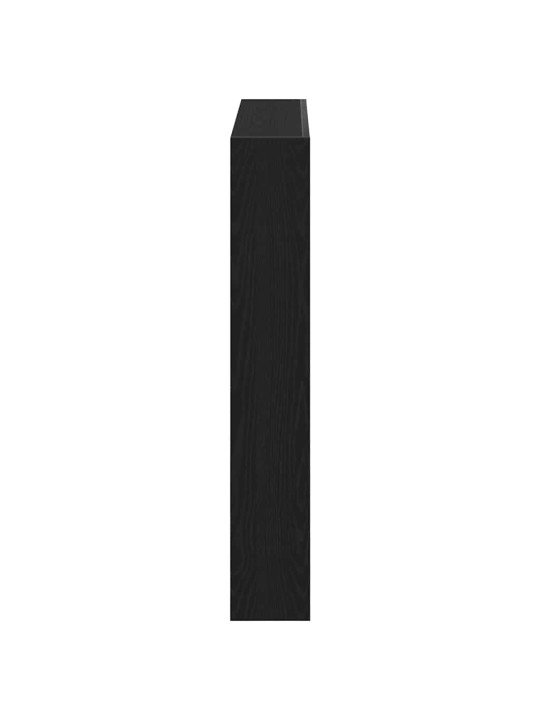 Sängynpäätykaappi led-valoilla musta tammi 100x17x102 cm