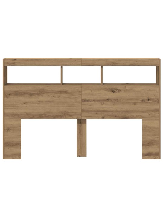 Sängynpäätykaappi led-valoilla artesaani tammi 160x17x102 cm