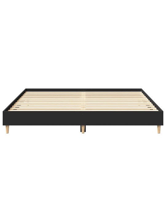 Sängynrunko ilman patjaa musta 200x200 cm tekninen puu