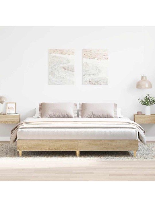 Sängynrunko ilman patjaa sonoma-tammi 200x200 cm tekninen puu