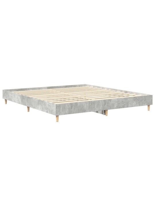 Sängynrunko ilman patjaa betoninharmaa 200x200 cm tekninen puu