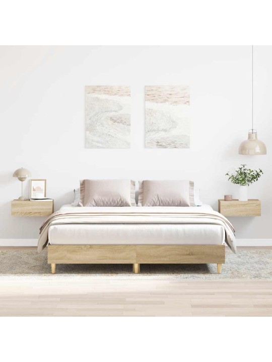 Sängynrunko ilman patjaa sonoma tammi 150x200 cm tekninen puu
