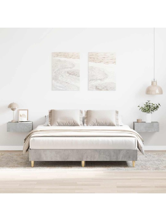 Sängynrunko ilman patjaa betoninharmaa 150x200 cm tekninen puu