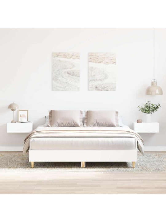 Sängynrunko ilman patjaa valkoinen 140x200 cm tekninen puu