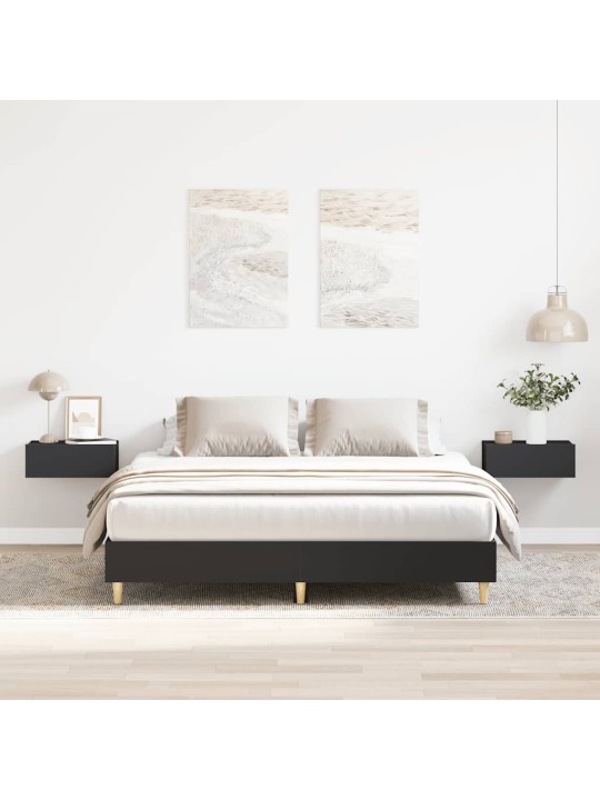 Sängynrunko ilman patjaa musta 140x200 cm tekninen puu