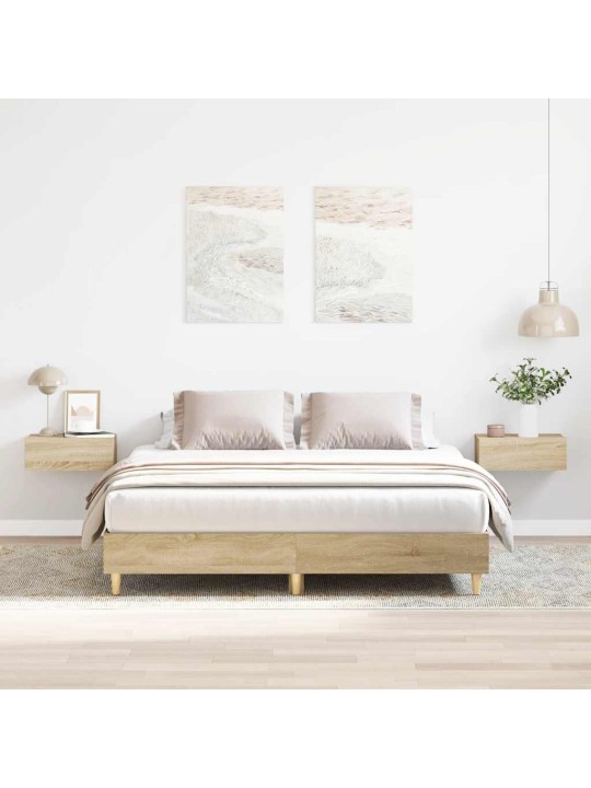 Sängynrunko ilman patjaa sonoma tammi 140x200 cm tekninen puu