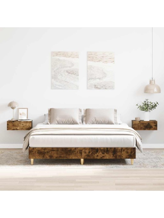 Sängynrunko ilman patjaa savutammi 140x200 cm tekninen puu