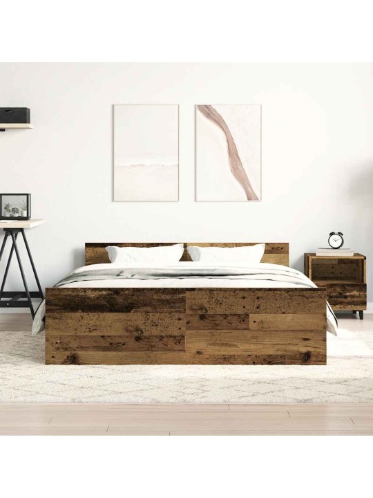 Sängynrunko ilman patjaa vanha puu 150x200 cm tekninen puu