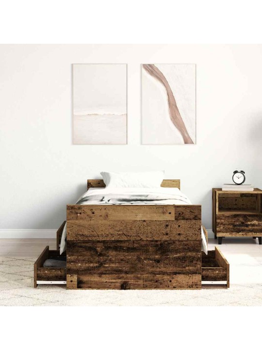Sängynrunko ilman patjaa vanha puu 100x200 cm tekninen puu