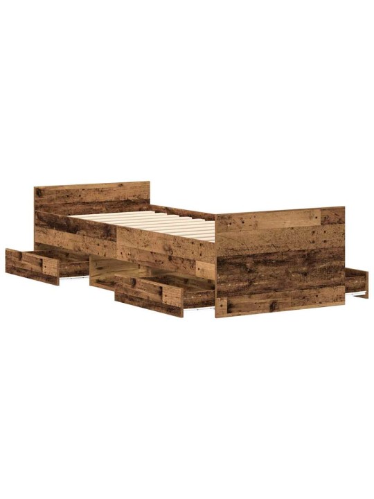 Sängynrunko ilman patjaa vanha puu 100x200 cm tekninen puu