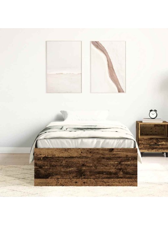 Sängynrunko ilman patjaa vanha puu 90x200 cm tekninen puu