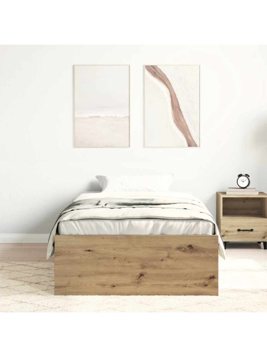 Sängynrunko ilman patjaa artisaanitammi 100x200 cm tekninen puu